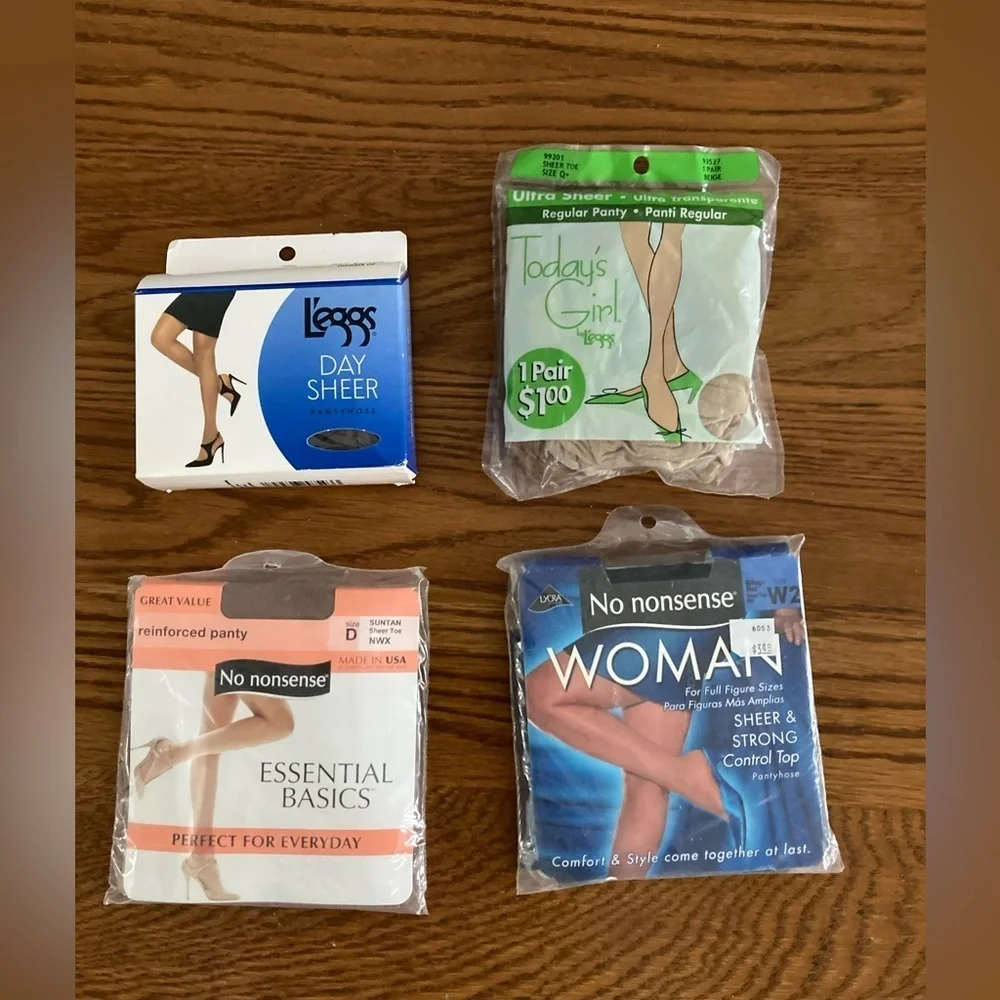 Vintage Pantyhose Bundle Queen Today’s Girl No Nonsense 4 pair